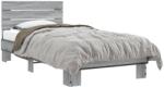 vidaXL sonoma tölgyszínű szerelt fa és fém ágykeret 75 x 190 cm (845750)