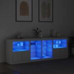 vidaXL fehér tálalószekrény LED-világítással 202x37x67 cm (3209044)