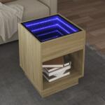 vidaXL sonoma tölgy végtelen hatású LED-es dohányzóasztal 40x40x50 cm (847646)