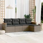 vidaXL 5 részes szürke polyrattan kerti ülőgarnitúra párnákkal (3225920)