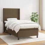 vidaXL sötétbarna szövet rugós ágy matraccal 80 x 200 cm (3131468)