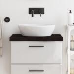 vidaXL sötétbarna kezelt tömör fa fürdőszobai pult 60x50x(2-6) cm (3156205)