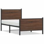 vidaXL barna tölgy színű fém ágykeret matrac nélkül 90 x 200 cm (4007776)