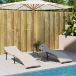 vidaXL 2 db bézs polyrattan napozóágy párnával (3277304)