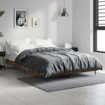 vidaXL füstös tölgy színű szerelt fa ágykeret matrac nélkül 120x190 cm (832298)