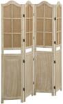 vidaXL 4 paneles barna szövet paraván 140 x 165 cm (338591)