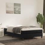 vidaXL fekete bársony rugós ágy matraccal 120 x 200 cm (3144323)