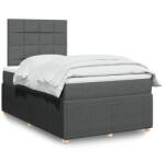 vidaXL sötétszürke szövet rugós ágy matraccal 120 x 190 cm (3294296)
