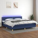 vidaXL kék szövet rugós és LED-es ágy matraccal 200 x 200 cm (3133667)