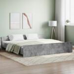 vidaXL betonszürke ágykeret fej- és lábtámlával 180 x 200 cm (3203771) - vidaxl