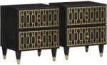 vidaXL 2 db tömör mangófa éjjeliszekrény 40 x 33 x 46 cm (358319)