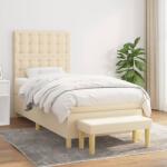 vidaXL krémszínű szövet rugós ágy matraccal 90 x 200 cm (3137450)