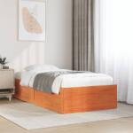 vidaXL viaszbarna tömör fenyőfa ágy matrac nélkül 90 x 190 cm (846845)