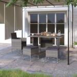 vidaXL 4 részes szürke kerti polyrattan szék- és zsámolyszett (310611) - vidaxl