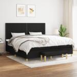 vidaXL fekete szövet rugós ágy matraccal 200 x 200 cm (3137103)