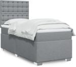 vidaXL világosszürke szövet rugós ágy matraccal 90 x 200 cm (3292685)