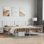 vidaXL fehér fém ágykeret fej- és lábtámlával 180 x 200 cm (352551)
