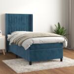 vidaXL sötétkék bársony rugós ágy matraccal 100 x 200 cm (3132787)