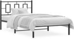 vidaXL fekete fém ágykeret fejtámlával 107 x 203 cm (374237)