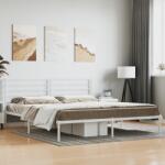 vidaXL fehér fém ágykeret fejtámlával 200 x 200 cm (352375)