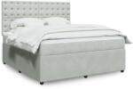 vidaXL világosszürke bársony rugós ágy matraccal 180x200 cm (3292418)