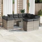 vidaXL 12 részes szürke polyrattan kerti ülőgarnitúra párnákkal (3250359)