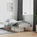 vidaXL fehér fém ágykeret fejtámlával 90x200 cm (373831)