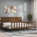 vidaXL mézbarna tömör fa ágykeret fejtámlával 200 x 200 cm (3192644)