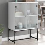 vidaXL fehér kisszekrény üvegajtókkal 69x37x100 cm (836546)