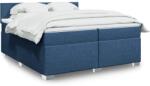 vidaXL kék szövet rugós ágy matraccal 200 x 200 cm (3285994)