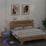 vidaXL 2 db füstös tölgy színű éjjeliszekrény LED-del 60 x 35 x 40 cm (3080737)