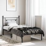 vidaXL fekete fém ágykeret fejtámlával 100 x 190 cm (374333)
