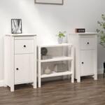 vidaXL 2 db fehér tömör fenyőfa tálalószekrény 40 x 35 x 80 cm (813757)