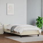 vidaXL krémszínű ágykeret fejtámlával matrac nélkül 80 x 200 cm (347467)