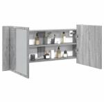 vidaXL szürke sonoma LED-es tükrös fürdőszobaszekrény 100 x 12 x 45 cm (834960)