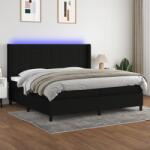 vidaXL fekete szövet rugós és LED-es ágy matraccal 200x200 cm (3138343)