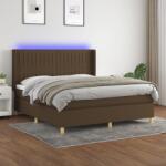 vidaXL barna szövet rugós és LED-es ágy matraccal 180 x 200 cm (3139056)