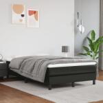 vidaXL fekete műbőr rugós ágy matraccal 120 x 200 cm (3144249)