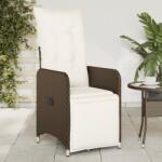 vidaXL 2 db barna polyrattan dönthető kerti szék párnákkal (365701)