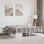 vidaXL fehér fém ágykeret fej- és lábtámlával 183 x 213 cm (355633)
