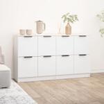 vidaXL 2 db fehér szerelt fa tálalószekrény 60 x 30 x 70 cm (3115804) - vidaxl