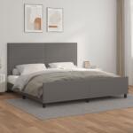 vidaXL szürke műbőr ágykeret fejtámlával 200 x 200 cm (3125473)
