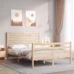 vidaXL tömör fa ágykeret fejtámlával Small Double (3194996)