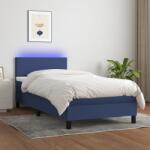vidaXL kék szövet rugós és LED-es ágy matraccal 90x190 cm (3132963)