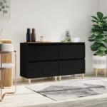 vidaXL 2 db fekete szerelt fa tálalószekrény 60 x 35 x 70 cm (3185752)