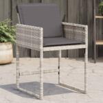 vidaXL 4 db világosszürke polyrattan kerti szék párnával (4007480)