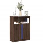 vidaXL barna tölgy szerelt fa tálalószekrény LED-del 77x34x100 cm (852151)