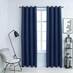 vidaXL 2 db kék sötétítőfüggöny fémgyűrűkkel 140 x 175 cm (134450) - vidaxl