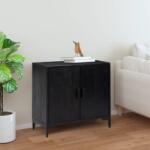 vidaXL fekete tömör újrahasznosított fenyő tálalószekrény 75x35x70 cm (349924)