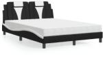 vidaXL fekete és fehér műbőr ágy matraccal 140 x 200 cm (3208801)